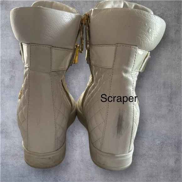 Mariano Fabiani made in Italy Gold Accent High-Top Women's Sneakers - Picture 4 of 8